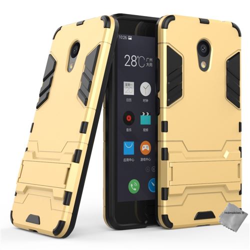 Housse etui coque rigide anti choc pour Meizu M5C avec verre trempe - OR