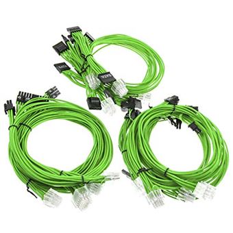 Kit Cavi Intrecciati Super Flower Computer – Nero/Verde – Alimentazione PC – SF-1000CS-BKGR