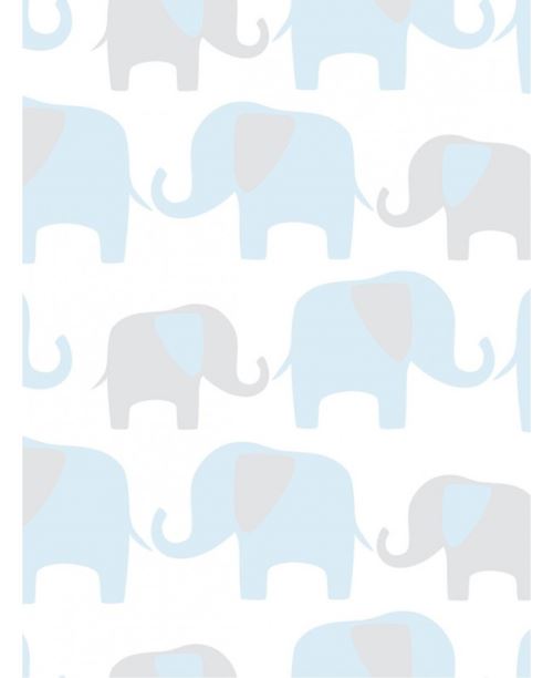 Peler et coller les éléphants Papier peint bleu