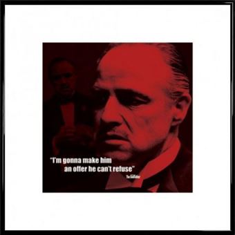 Poster Reproduction Encadre Le Parrain Citation 40x40 Cm Cadre Plastique Noir Poster Affiche Encadre Top Prix Fnac