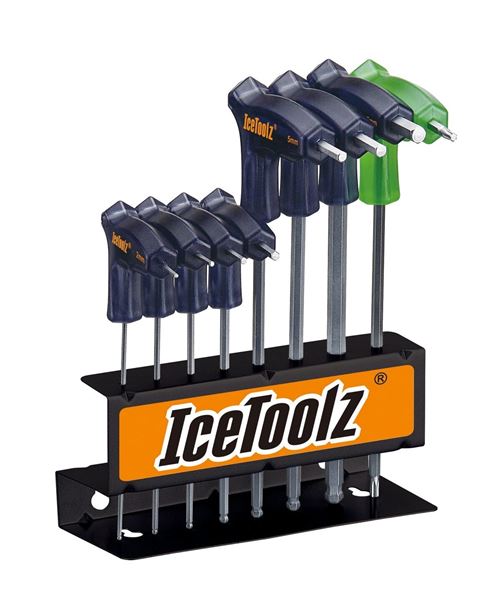 Jeu de clés hexagonales Icetoolz Twin Head "avec support de rangement"