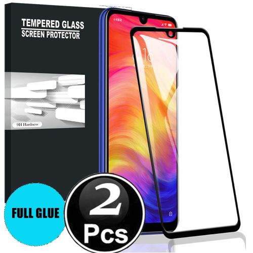 Xiaomi Redmi Noot 7/ Noot 7 Pro onbreekbaar gehard glas VOLLEDIG GLAUW - [X2-zwart] Volledig 3D gehard glas VOLLEDIG GLAUW-bescherming