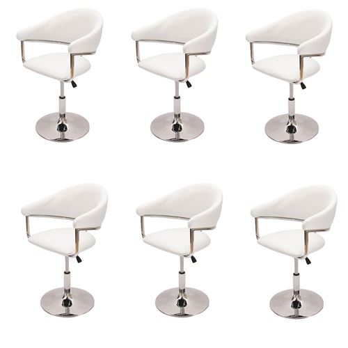 6 chaises de séjour Dema chaises de salle à manger blanc