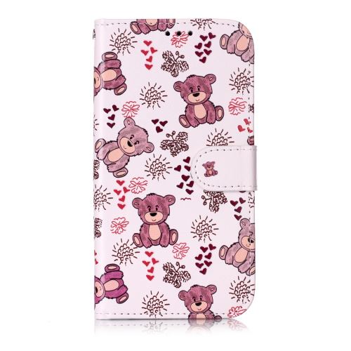 Etui en PU Impression de motifs d'effet 3D ours pour votre Apple iPhone XR 6.1 pouces (2019)