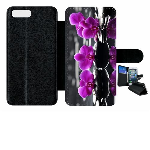 Etui À Rabat Apple Iphone 7+ Plus Orchide Violette Fond Gris