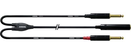Cordial CFY0.3KPP - Câble bretelle jack stéréo femelle - 2 jacks mono mâles 30 cm