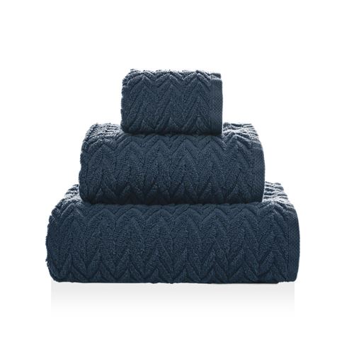 Set de bain Chevron coton Bleu navy Best Interior