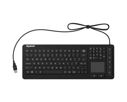 KeySonic KSK-6231INEL - Toetsenbord - met touchpad - backlit - USB - Engels - zwart