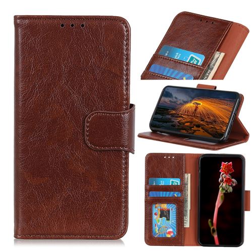 Etui en PU texture nappa marron pour votre Samsung Galaxy A51 5G SM-A516
