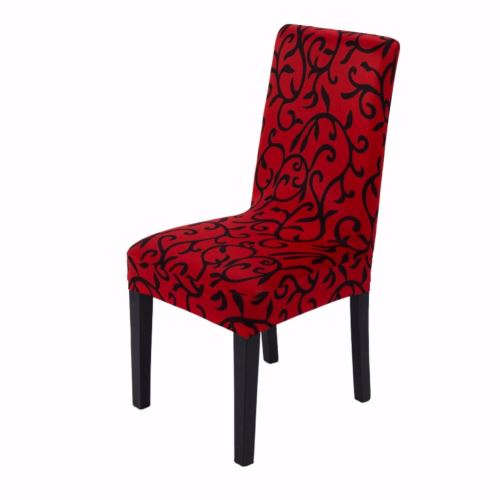 Simple et stylé Housse de chaise rouge+noir
