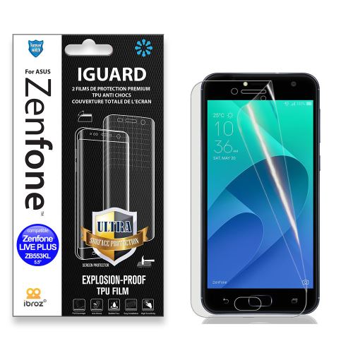 IBROZ Protection écran TPU Full Cover 4H (x2) ASUS Zenfone LIVE PLUS (ZB553KL) écran 5,5