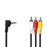 KOM CÂBLE AUDIO VIDÉO JACK 3.5 - 3 RCA 2M