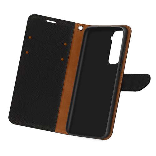 Housse pour Samsung Galaxy S21 Folio Portefeuille Support Vidéo Dragonne Noir