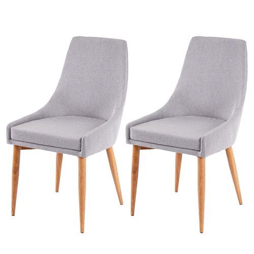 2x chaise de salle à manger MENDLER HWC-B44 II, fauteuil, style rétro tissu gris