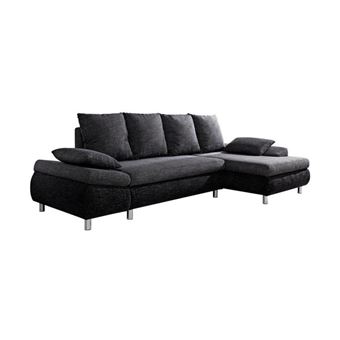 Naho Canapé Dangle Droit Convertible 4 Places Tissu Gris