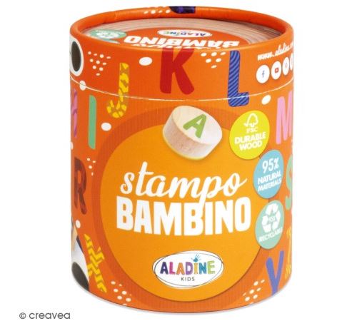Kit de tampons bois Stampo Bambino - Alphabet - 28 pcs