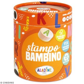 Kit de tampons bois Stampo Bambino - Alphabet - 28 pcs - Tampons
