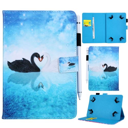 Etui en PU Universel 10 pouces cygnes pour votre Apple iPad 9.7 pouces/Galaxy Tab S2 9.7 Etc