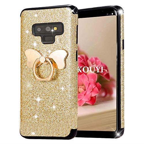 KOUYI Coque Galaxy Note 9, [3 en 1 Hybride PC Robuste + TPU + Brillante PU] Étui Protecteur Cover Brillant Mode Créatif Conception S