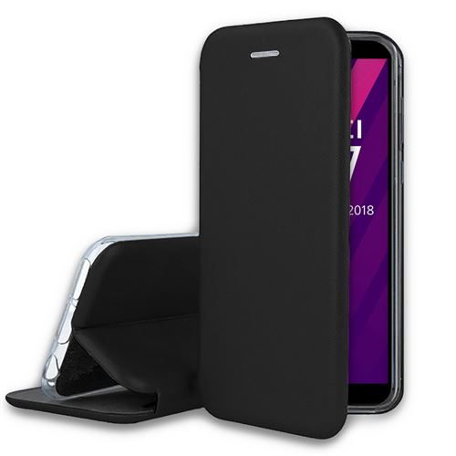 iBroz Folio - Protection à rabat pour téléphone portable - cuir - noir - pour Huawei Y7