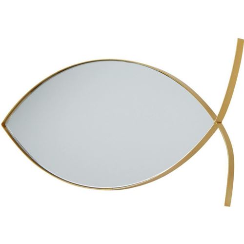 BOBOCHIC Miroir poisson OLGA en métal doré