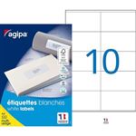 1000 Étiquettes Blanches - A4 - 105X57Mm - Agipa 119013