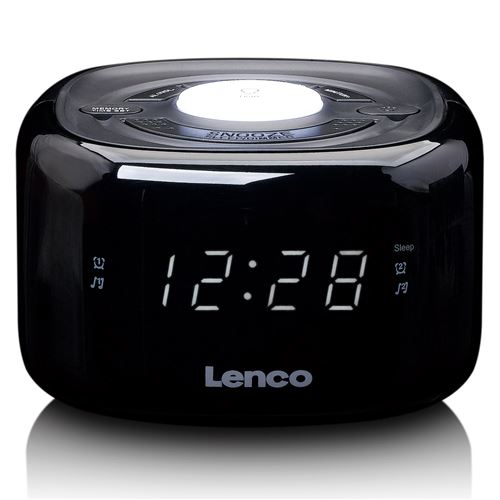Lenco CR-12BK - Radio-réveil FM avec veilleuse - Noir