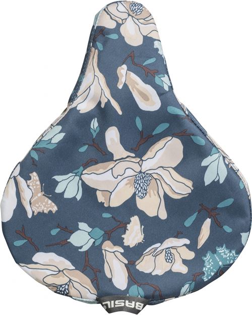 BASIL tapis de selle fleurs hydrofuges Magnoliableu