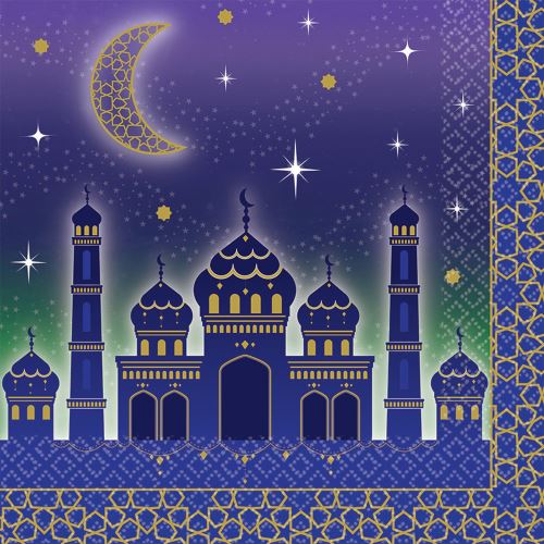 Amscan serviettes de table mosquée violet 25 x 25 cm 16 pièces