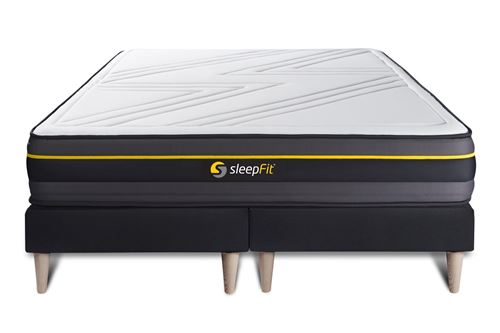 Ensemble matelas et sommier Sleepfit Ensemble matelas 160 x 200 cm active - mousse mmoire de forme - ep. 24 cm - ferme - sommier noir