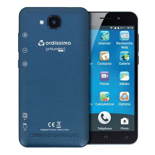 Smartphone Ordissimo Le Numero 1 Mini Double SIM Écran 5 Housse Protection Noir