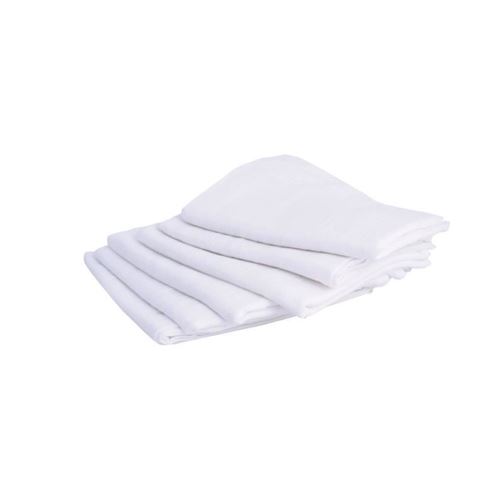 Doux nid lot 6 langes carré coton 70x70 cm blanc