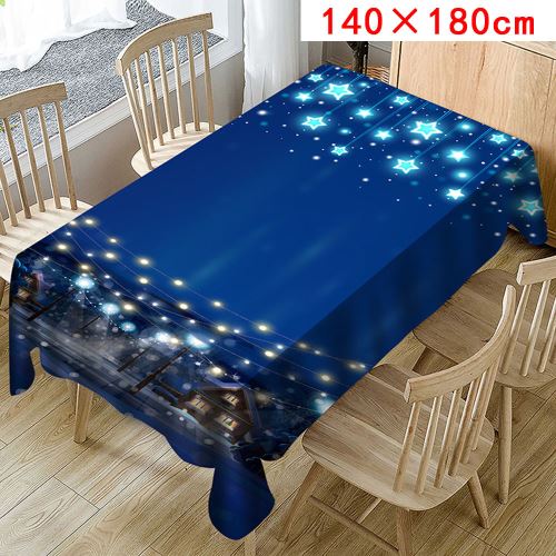Nappe de Noël Imprimer Rectangle Table Cover Holiday Party Home Decor_Kiliaadk362