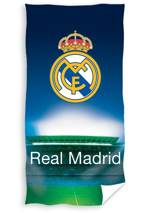 Real Madrid serviette de bain 70 x 140 cm bleu/vert