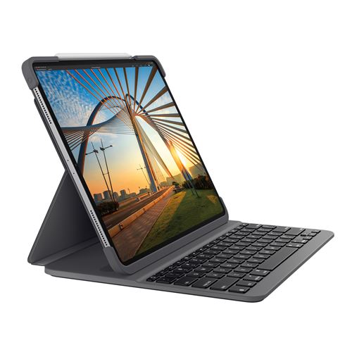 logitech - input devices slim folio pro ipadpro 12.9inch 3rd 4th gen graphite uk intnl uk