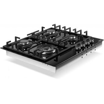 Scholtès SOTG1630B - Table de cuisson au gaz - 4 plaques de cuisson - Niche - largeur : 56 cm - profondeur : 48 cm - noir