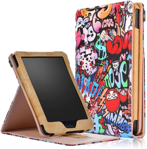 Etui avec Support Vertical Kobo Clara HD Support de Main Couleur Graffiti