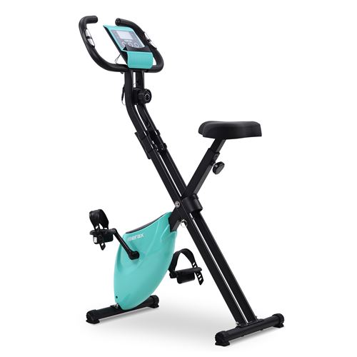 Merax Velo D Appartement Pliable X Bike Resistance Magnetique Cardio Fitness Avec Ecran Lcd Bleu Velos De Cardio Training Achat Prix Fnac