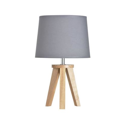 corep lampe bois - trepied yoga - gris
