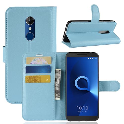 Etui en PU bleu bébé pour votre Alcatel 3
