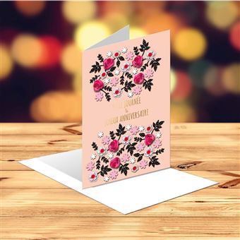2€10 sur Carte Anniversaire Femme Fleurs Roses - Draeger Paris - Carte de  vœux - Achat & prix