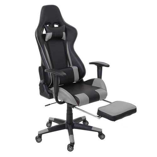 Chaise de bureau MENDLER HWC-D25 XXL, capacité 150kg, similicuir noir/gris