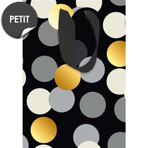 Draeger la carterie Sac Cadeau Petit format Pois Black and Gold Multicolore