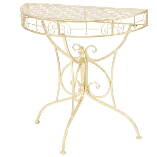 vidaXL Table d'appoint Vintage Demi-ronde Métal 72 x 36 x 74 cm Doré