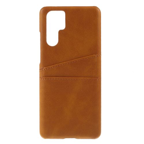 Etui en PU double emplacement pour cartes marron pour votre Huawei P30 Pro