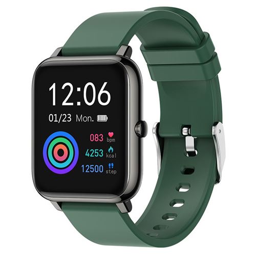 Montre Connectée P22 Compatible avec IOS, Android Étanche-Vert