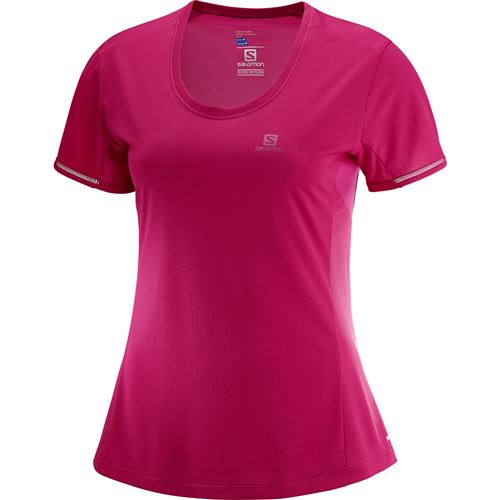 T-Shirt Femme respirant running trail Agile SS CERISE M