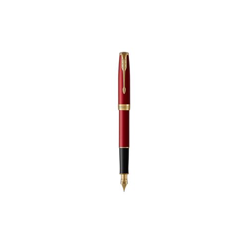 Parker Sonnet Red Lacquer Gold Tip Fountain Pen, Gold Plated Nib, none