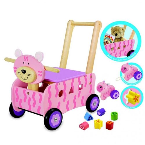 Porteur pour bébé Le Chat Rose en bois