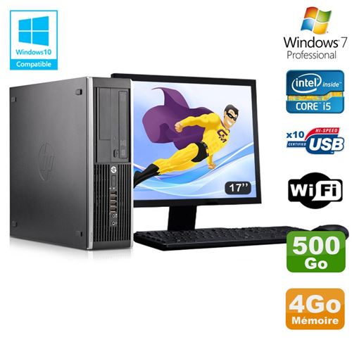 Pc hp elite 8300 sff i5-3470 3.2ghz 4go 500go graveur wifi w7 ecran 17'